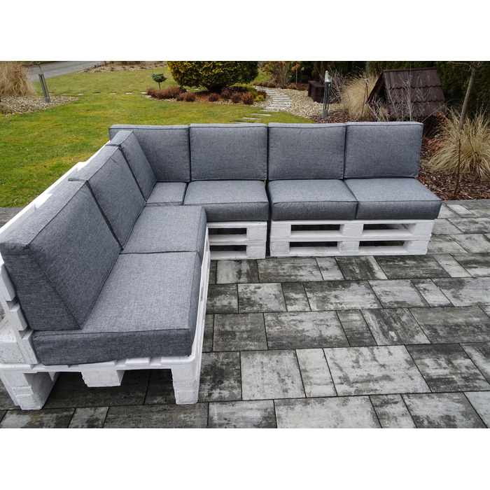Комплект подушок для трьох європалет (13 шт.), сидіння 60 x 60, колір Silver 23
