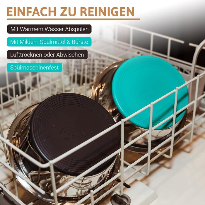 Набір мисок для собак PEGGY11 з нержавіючої сталі, 2 шт., 1,92 л - миски для корму та води для великих собак