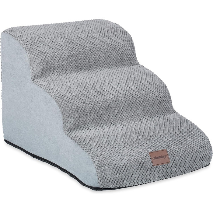 Сходинки для собак та котів Relaxdays, 3 сходинки, сірі, 33 x 41 x 54 см