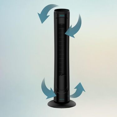 Вентилятор турецький Cecotec EnergySilence 9090 Skyline, 45 Вт, 102 см, з пульт та таймером, чорний