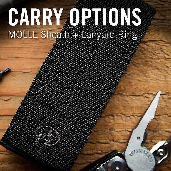 Мультитул Leatherman Rebar, 17 інструментів, чорний, з чохлом MOLLE, для дому та кемпінгу, нержавіюча сталь