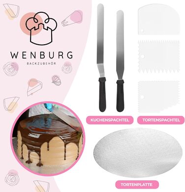 Wenburg Набір для приготування тортів: обертова платформа, декор, аксесуари, E-Book