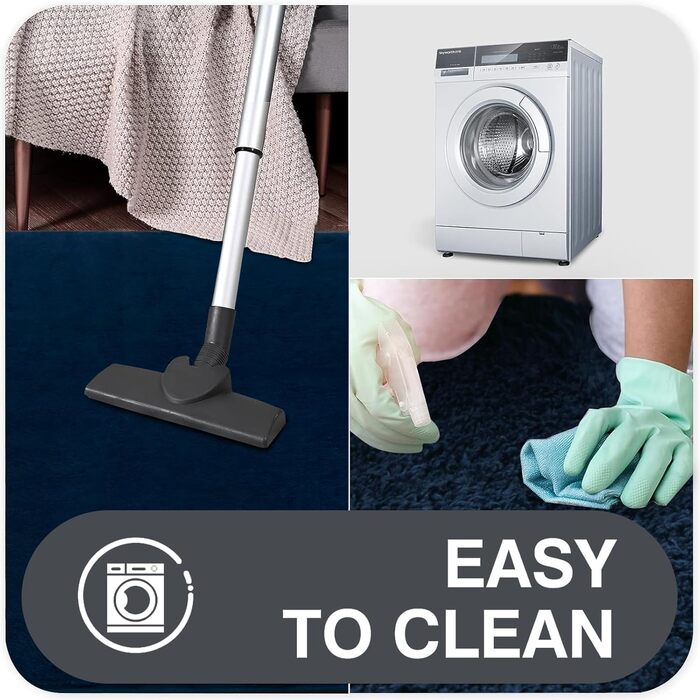 Килим з мікрофібри 120x170 см - Килим з коротким ворсом, придатний для прання, для вітальні та спальні, м'який, пухнастий, з сучасним однотонним дизайном, антрацит (морська синя, 60 x 150 см (прямокутний))