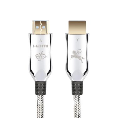 HDMI кабель Impeto Audiophile 8K 2.1 Glasfaser, 48Gbps, 1м, підтримка 8K 60Hz, 4K 120Hz, Dynamic HDR, 3D, сумісний з PS5, ноутбуками, TV, Blue ray
