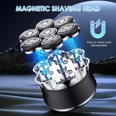Електрична бритва Glatzen для чоловіків з плаваючою головкою, LED-дисплеєм, 2 режимами, Type-C зарядкою, водонепроникна, чорна