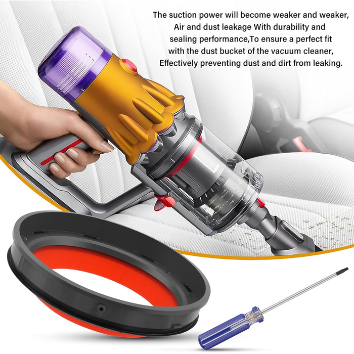 Контейнер для пилу AiLomey (замінник) для Dyson V12 Detect Slim, V10 Digital Slim, V11, V15, Sv14, Sv15, Sv17, Sv22, Sv28. Замінник №965272-01. Підходить для моделей Dyson з кільцем ущільнювача.