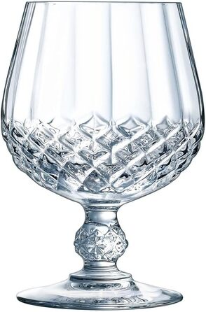 Cristal d'Arques Paris Longchamp - Cognac glasses 320 ml - Set of 6 - made of Kwarx - reinforced packaging - Shine, transparency and high resistance, Clear