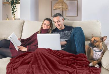 Плед Utopia Bedding: м'який флісовий плед, теплий зимовий плед для ліжка, дивана та крісла (Бургунді, 200x150 см)