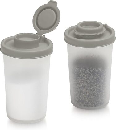 SIGNORAWARE Salt and Pepper Shakers, Moisture-Resistant, Set of 2 Large Salt Shakers, for Travel, Camping, Picnic, Outdoor, Kitchen, Lunchboxes, Travel, Spice Set, Transparent
