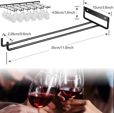 Тримач для келихів з металу, 4 шт., 40 см, для бару, кухні, ресторану