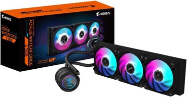 Система водяного охолодження CPU GIGABYTE AORUS WATERFORCE II 360 Ice - білий корпус, 3 вентилятори 120mm ARGB, сумісна з Intel LGA 1851 та AMD AM5