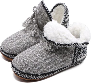 Тапочки халатні жіночі COFACE Lammfell, теплі, з м'якої вовни, сірі, 37/38 EU