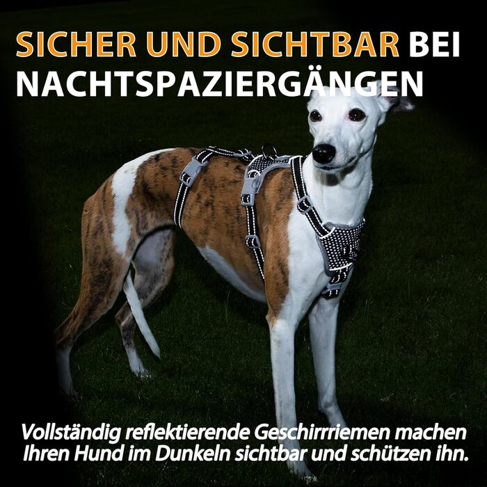 Шлейка для собак Huntboo, анти-витік, для панічних собак, світловідбиваюча, регульована, легка, чорна, розмір S, 1 шт.