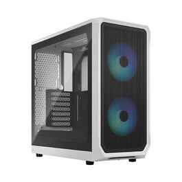 Корпус для ПК Fractal Design Focus 2 Black з темним склом, сітчаста передня панель, 2 вентилятори 140 мм (RGB White)