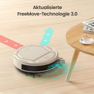 Робот-пилосос LEFANT M210P Champagnergrau: потужність 2200Pa, 120 хв роботи, Wi-Fi, для килимів, шерсті тварин та твердих підлог