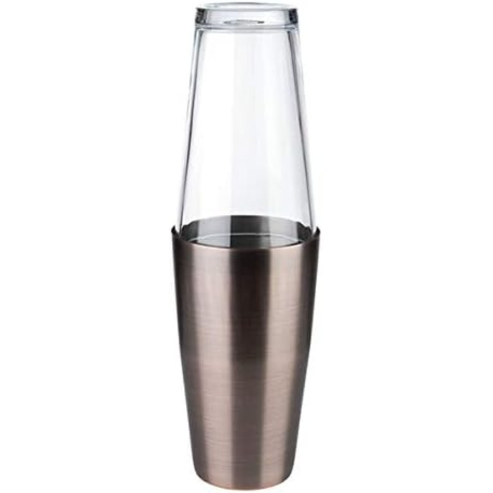Boston Bar Set, 700 ml, Boston Cocktail Shaker, Bar Measuring Cup, Muddler, Bar Strainer, Food-Grade, Bar Set including Gift Box, Antique Copper