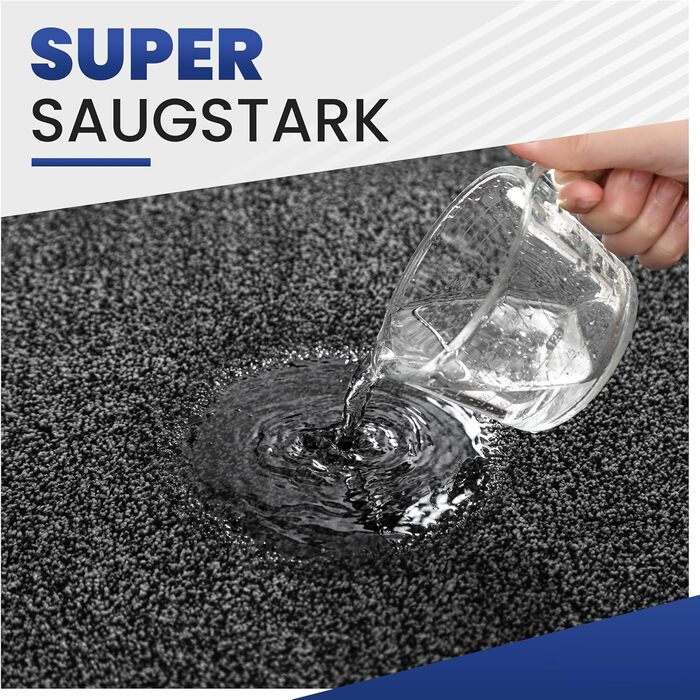 Килимок Mibao SoftStep Luxus 60x90 см – грязезахисний, антиковзкий, вологопоглинаючий килимок для дому (чорний)