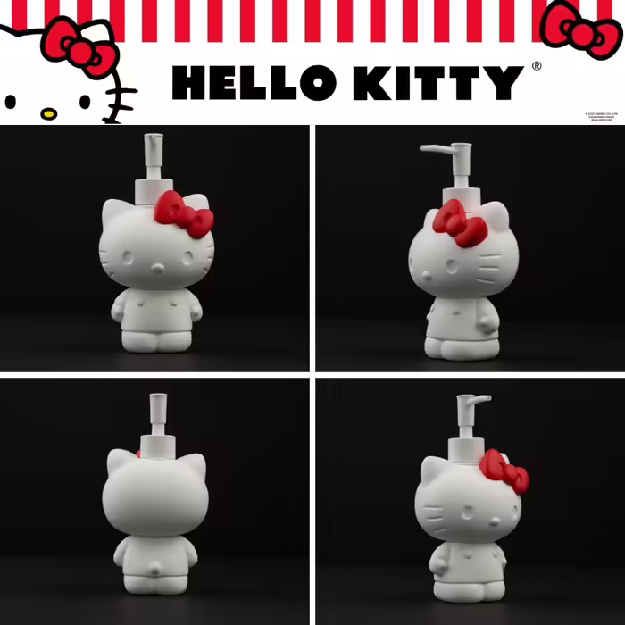 Hello Kitty Soap/Lotion/Hand Sanitizer Dispenser, Resin, 294 ml, Official Licensed Product Franco