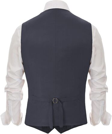 Жилет чоловічий Paul Jones з візерунком 'риб'яча перетинка', твід, вузький комір, приталений крій, розмір XL, A-navy блакитний