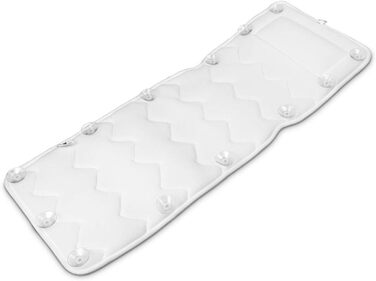 Navaris Full-Body Bath Mat with Pillow - 125x42cm Bath Mat for Bathtub, Bathtub Pillow, Soft Bath Insert - Mesh Mat in White