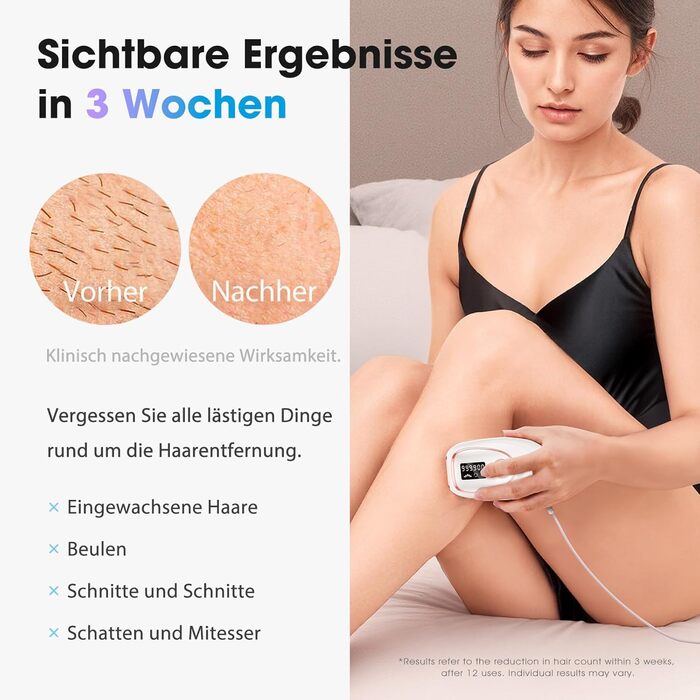 Пристрій для епіляції IPL Haarlosy з охолодженням, 5 рівнів потужності, 999,900 імпульсів світла, для жінок та чоловіків, обличчя, під пахвами, ноги, тіло (білий)