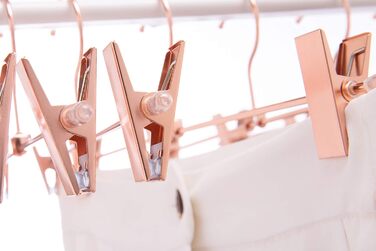20 шт. Міцні вішалки для штанів та спідниць Rose Gold (мідь) з обертовими гачками та регульованими кліпсами