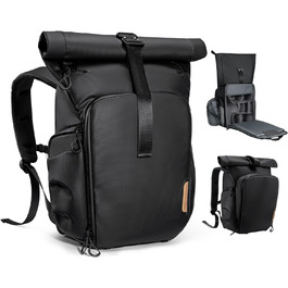 Рюкзак для камери K&F CONCEPT, водонепроникний, великий, з розширеним об'ємом, відділення для ноутбука 15.6 дюймів, для DSLR/SLR камер