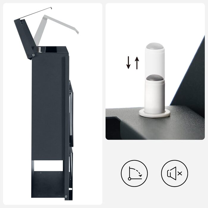 Поштовий ящик настінний SONGMICS з оглядовим вікном, замок, ключі, срібно-антрацитовий GMB053G01