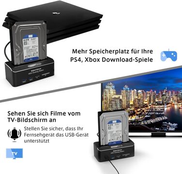 Док-станція для жорстких дисків RSHTECH Aluminium USB 3.0, 24TB, RSH-DS01, один слот + картридер SD/TF