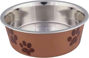 Миска для тварин TRIXIE з нержавіючої сталі з пластиковим покриттям, 2.2 л, діаметр 23 см, висота 8 см, різноманітні кольори, 1 шт.