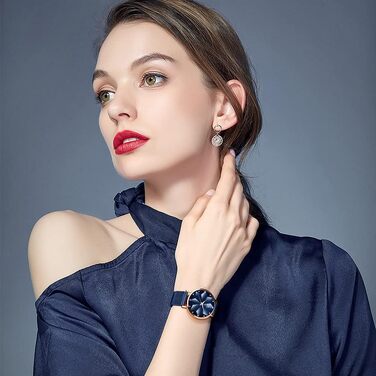 Жіночий наручний годинник SHENGKE Luxury: стильний дизайн, сталевий міланійський плетіння (синій колір)