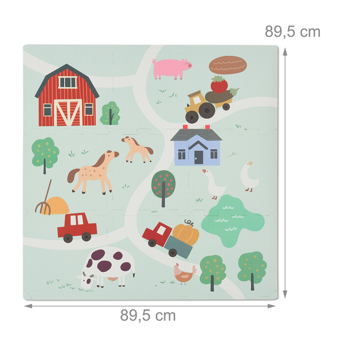 Relaxdays Puzzle Mat Farm