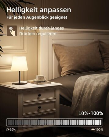 Світлодіодні настільні лампи EZVALO бездротові, 2 шт., IP65, USB-C, диммер сенсорний, 3 режими світла, для дому та кемпінгу (Чорні)