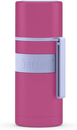 Термос з чашкою Boddels Thermoskanne 500 мл - ізольована пляшка з нержавіючої сталі, не протікає, вакуумна ізоляція, подвійні стінки, BPA-free, зберігає тепло до 12 годин, 360° кришка, петля для перенесення, колір: Таупе/Білий