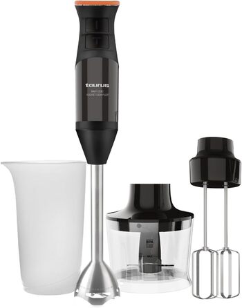 Стабілізатор Taurus Stabmixer 1000W з 20 швидкостей, турбо-функцією та аксесуарами | Електричний блендер з нержавіючої сталі, ергономічний дизайн