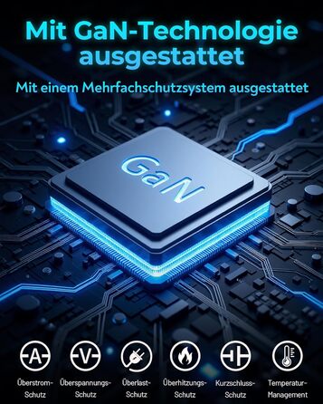 Зарядний пристрій 65W USB-C GaN з кабелем для Apple Watch, MacBook, iPhone, iPad, Samsung Galaxy - білий