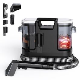 Портативний пилосос для чищення м'яких меблів Lubluelu 600 Вт, 18 кПа, з функцією самоочищення та насадкою для килимів, диванів та авто (чорний)