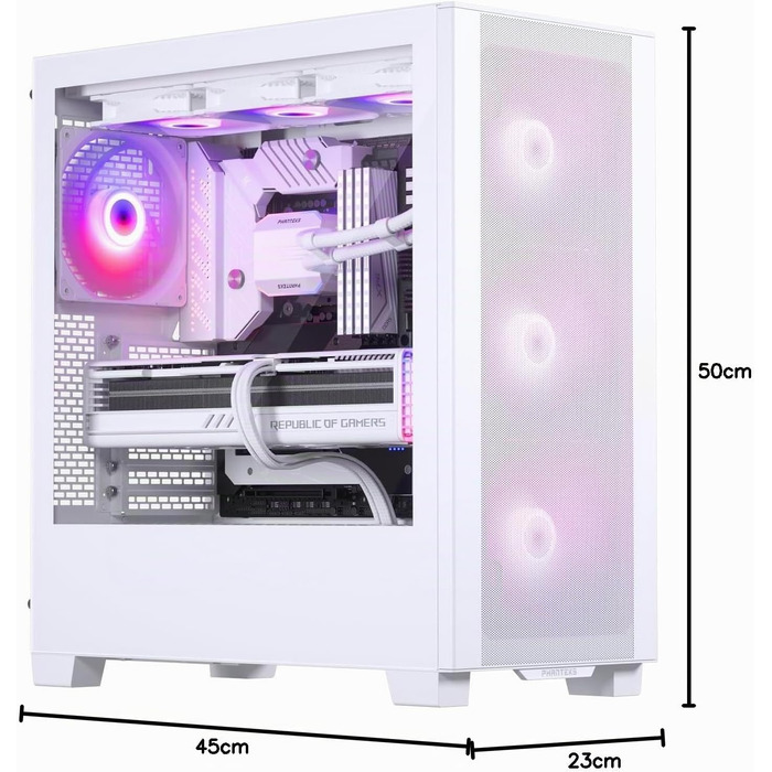 Корпус для ПК Phanteks XT Pro Ultra, загартоване скло, D-RGB підсвітка, білий/чорний