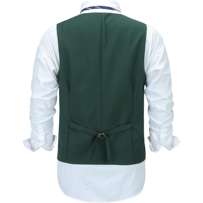 Чоловіча жилетка Allthemen V-подібний виріз, однобортна, Slim Fit, для ділового костюма, жилетка-вест (3XL, Зелений)