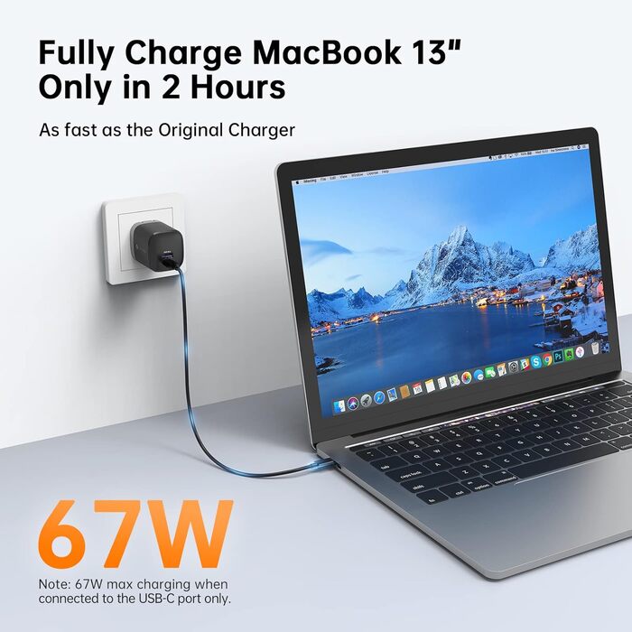 Зарядний пристрій USB-C 120W NOVOO GaN III 3 порти, кабель USB-C PD 100W для MacBook Pro, Dell XPS, iPad Pro, iPhone 15, Galaxy S23