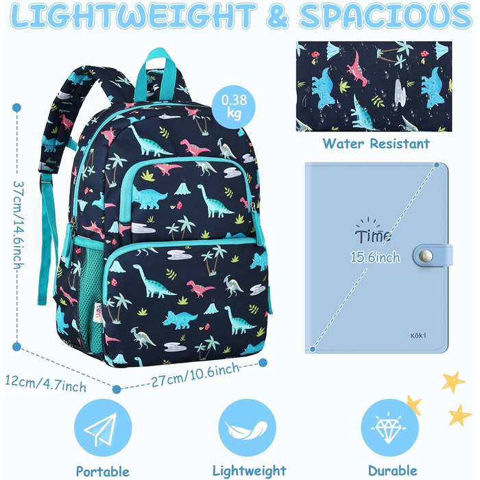 Дитячий рюкзак RAVUO для дівчаток та хлопчиків, шкільний рюкзак з нагрудним ременем, рюкзак для дітей 3-8 років, рюкзак у формі єдинорога/динозавра, для дошкільного віку та 1 класу