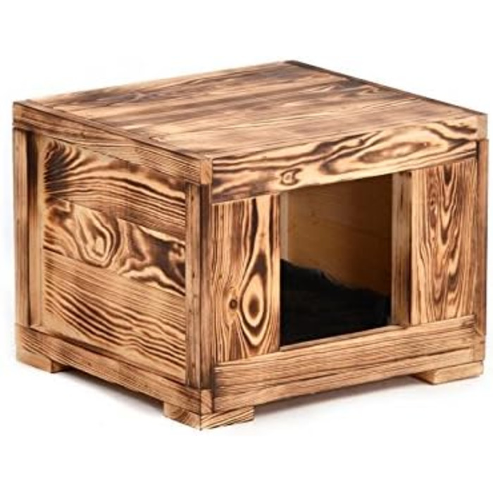 Вогняна печера Woody для котів та маленьких собак з натурального дерева