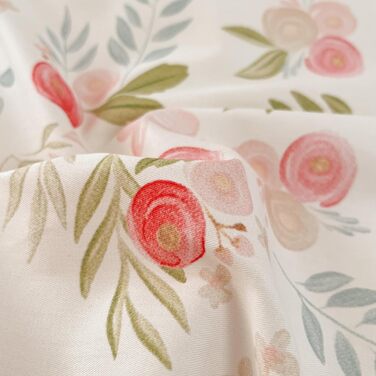 Блискуча постільна ковдра Bunt Blumen з бавовни 100x135 см, рожево-біле забарвлення, для дітей, з квітковим малюнком, комплект (ковдра + 1 подушка)