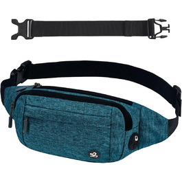 WATERFLY Поясна сумка на пояс для чоловіків та жінок: спортивна сумка на талію, Bum Bag, Hip Bag, Waist Fanny Pack з подовжуваним ремінцем для подорожей, піших прогулянок, дресирування собак, активного відпочинку на природі, блакитний колір