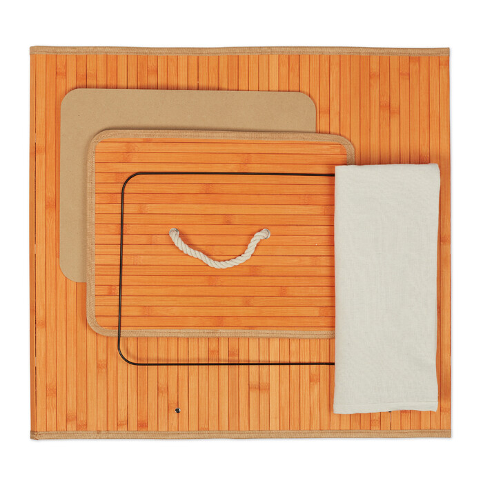 Relaxdays Bamboo Laundry Basket, Square