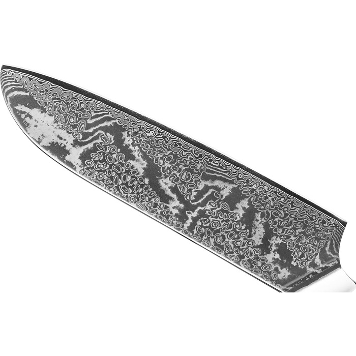 Японський ніж Wakoli Nitoko Santoku 18 см з дамаської сталі (67 шарів) VG10, HRC 60, G10 руків'я, Full Tang, для чистих нарізок, у подарунковій коробці