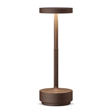 Настільна лампа бездротова LED для вулиці та дому IP54, акумулятор 5000mAh, димується, 3 кольори світла, зарядка від USB (Іржавий)