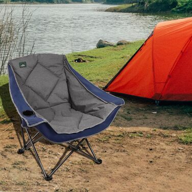 Розкладний кемпінговий стілець Northroad великого розміру для пляжу, піших прогулянок та пікніків, міцний (до 136 кг), з 2 тримачами для напоїв