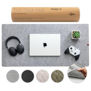 Килимок для миші та клавіатури Nordik Marle повний розмір 89x43 см для столу в офіс - повна поверхня, захист столу