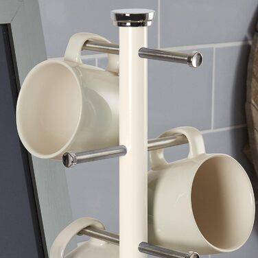 Swan SWKA1030CN Retro Cake Stand for 6 Cups, Weighted Base, Cream (Honey)
